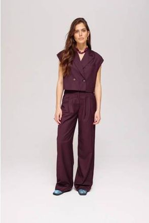 Harper & Yve straight high waist broek donkerpaars