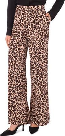 Ted Baker Leopard Print Bootcut Pants in Potting Soil at Nordstrom Rack, Size 4