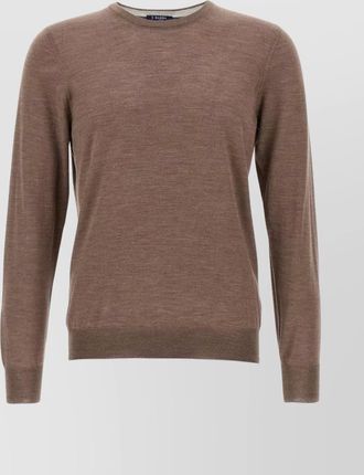 Barba crew neck sweater with ribbed cuffs