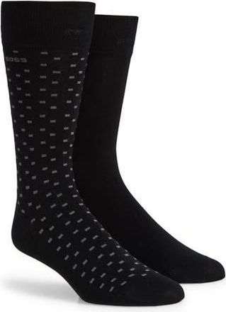 BOSS Assorted 2-Pack Dress Socks in Black at Nordstrom Rack, Size 7-13