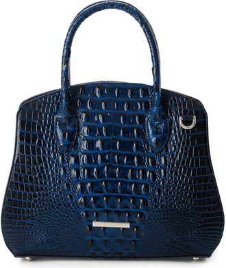 Brahmin Rosetta Croc Embossed Leather Satchel in Anchor at Nordstrom