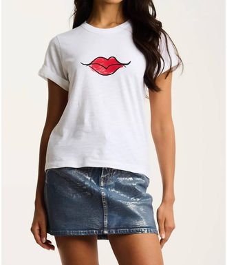 Lisa Todd Kiss And Make Up Short Sleeve Tee In White