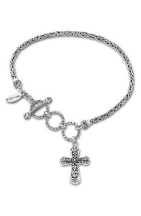 Samuel B. Balinese Design Charm Bracelet in Silver - Cross at Nordstrom Rack