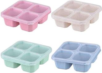 OEM Bo&icirc;te Alimentaire Quatre Compartiments - Couvercle Transparent - Pour Repas &Eacute;quilibr&eacute;s Et Collations - Ensemble De 4 Pi&egrave;ces