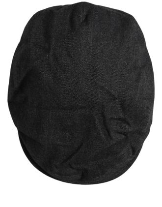 Dolce & Gabbana HAT10081 Herringbone Cotton Flat Cap - Black
