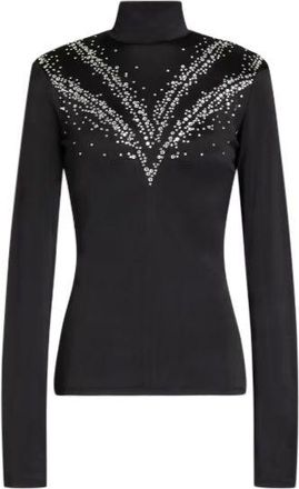 Paco Rabanne black crystal embellished high neck blouse Size 36