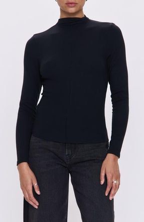 Pistola Denim Dara Mock Neck Rib Top in Noir at Nordstrom, Size X-Small