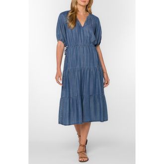 Velvet Heart Cassie Tiered Denim Midi Dress in Calva at Nordstrom Rack, Size X-Small