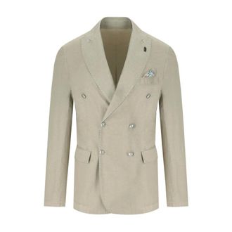 Bob Bob, Blazers, male, Beige, Size: XL Vintage Double-Breasted Sand Jacket