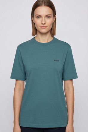 Boss Orange by Hugo Boss T-Shirt BOSS ORANGE Esogo Premium Damenmode, Damen, Gr. XL (42), bright blau 431, Single Jersey, Obermaterial: 100% Baumwolle, unifarben, slim fit h&uuml;f