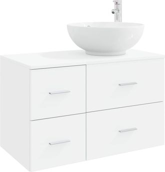 vidaXL Juego De Muebles De Ba&ntilde;o 2 Uds. Blanco Madera De Ingenier&iacute;a Vidaxl