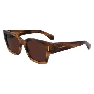Ferragamo Mens Brown Acetate Sunglasses - One Size