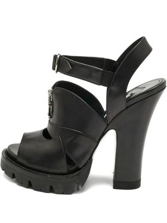 Prada zip-detail heeled sandals - Black