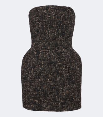 Magda Butrym Boucl&eacute; wool and cashmere-blend bustier dress