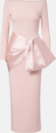 Solace London Abito midi off-shoulder Rhianne con fiocco