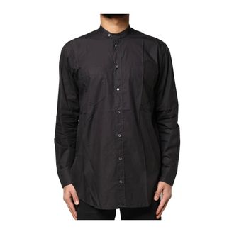Dolce & Gabbana Casual Shirts, male, Black, XS, Black Cotton Button-Down Shirt