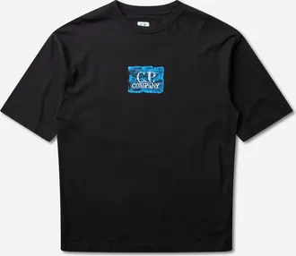 C.P. Company Men s 30/1 Jersey Logo T-Shirt Black