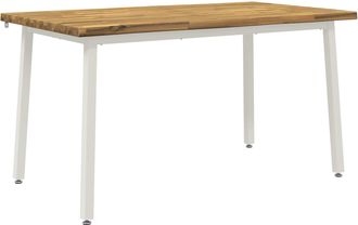 vidaXL 120 X 90 X 75 Cm Madera De Acacia S&oacute;lida Blanco Rectangular Vidaxl