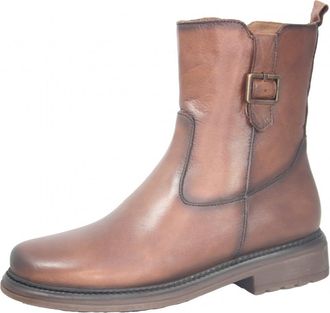 Giorda 28287 - Mitja Canya Dona Pell Brown Details Met&agrave;l&middot;lics Tancament Amb Zipper, brown, 8.5 UK