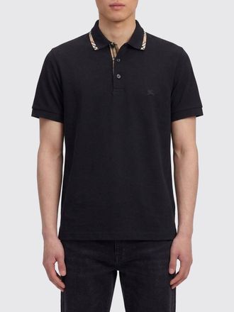 Burberry Polo in cotone con dettagli check Burberry