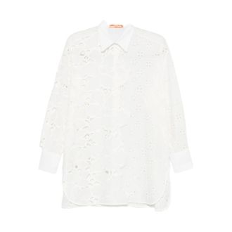 Ermanno Scervino Broderie-Anglaise Floral-Detail Shirt - female - Ermanno Scervino - Shirts - White - S - Blouses & Shirts
