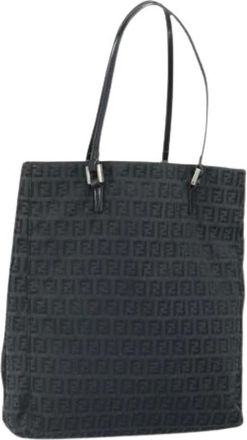 Fendi Pre-owned Tote Bags, female, Black, Size: ONE SIZE Pre-owned Canvas Tote Bag