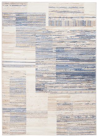 Tapiso Alfombra de sal&oacute;n azul oscuro crema beige 140 x 200 cm