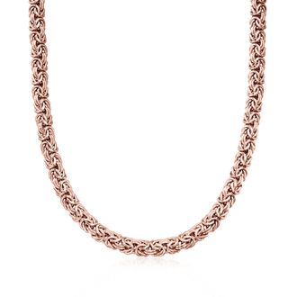 Ross-Simons 18kt Rose Gold Over Sterling Byzantine Necklace