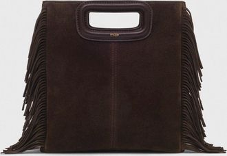 Maje M Bag In Suede Leather - Dark Brown - Maje