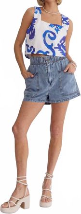 Entro High Waist Shorts In Denim
