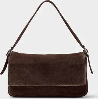 Simons Womens Rectangular suede baguette bag Exclusive collection from Italy