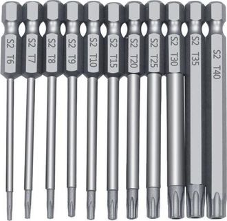 OEM Destornillador Torx Con Mango Hexagonal Y Orificio Mediano, Juego De Destornilladores Six-star S2: Destornilladores Torx De 100 Mm Con Mango Hexagonal