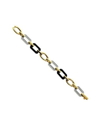 Chanel 18K Two-Tone Diamond & Onyx Chain Bracelet (Authentic Pre-Loved)