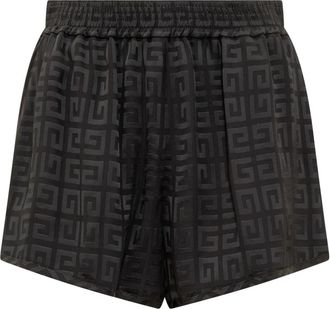 Givenchy Shorts met Ritsen in 4G Jacquard - Dames - Bermuda - Zwart - S - Korte Broeken