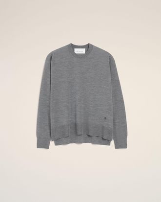 Ami Grey Thin Wool Crewneck Ami De Coeur Sweater Grey - XXS - Unisex