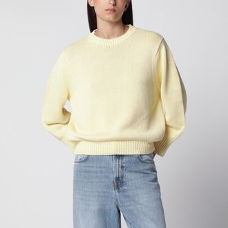 Toteme Maglione girocollo oversize in cotone color crema