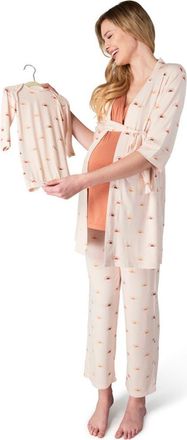 Everly Grey Analise During & After 5-Piece Maternity/Nursing Sleep Set for Mom & Baby in Sunrise at Nordstrom, Size X-Small