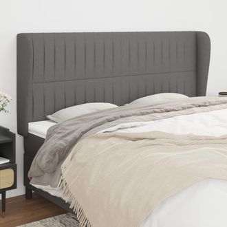 vidaXL Cabecero Con Orejas De Tela Gris Oscuro 183x23x118/128 Cm Vidaxl