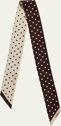 Valentino Garavani Reversible Silk Twill Skinny Scarf