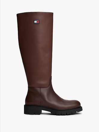 Tommy Hilfiger Leather Cleat Knee High Boots