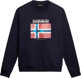 Napapijri Guiro Top met Lange Mouwen - Heren - Sweatshirts - Blauw - M - Katoen - Hoodies & sweatvesten