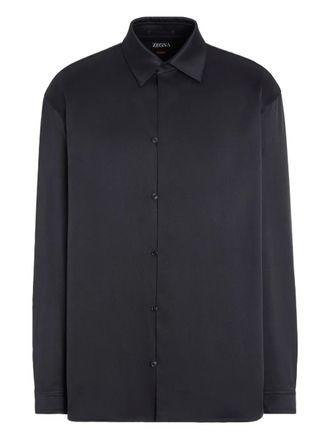 Ermenegildo Zegna long-sleeve silk shirt - men - Silk - 44 - Black