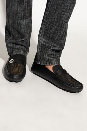 Fendi Leather Loafers, Mens, Black