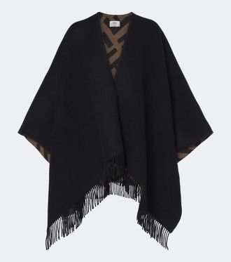 Fendi Chal reversible FF Zucca de lana y cachemir con flecos