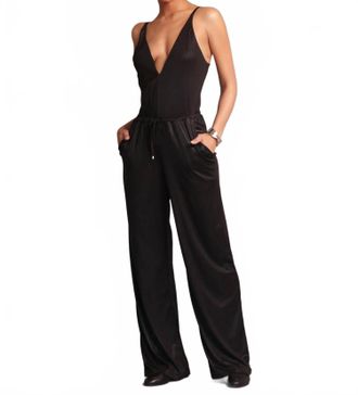 Heroine Sport Metallic Mercury Jumpsuit In Onyx