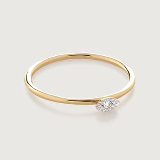 Monica Vinader Gold Marquise Diamond Ring Lab Grown Diamond