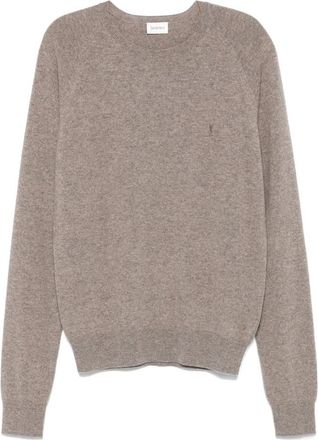 Saint Laurent Bruine Cashmere Crew Neck Sweater - Heren - Cashmere truien - Bruin - XL - Kasjmier - Truien & Vesten