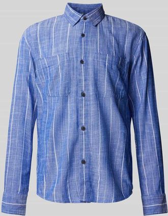 Tom Tailor Denim Relaxed Fit Freizeithemd aus Viskose-Mix mit Leinen in Blau, Gr&ouml;&szlig;e XL
