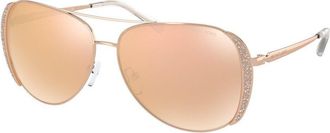 Michael Kors MK1082 CHELSEA GLAM 1108R1 Womens Sunglasses Gold Size 58