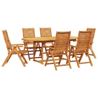 vidaXL Conjunto De Comedor De Jard&iacute;n 7 Pcs Marr&oacute;n Vidaxl